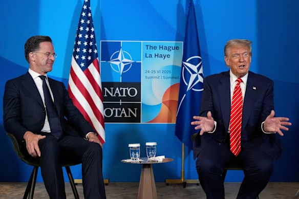 President Donald Trump meets NATO Secretary General Mark Rutte.
