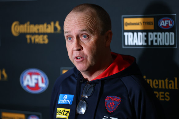 Tim Lamb faced some difficult questions about Clayton Oliver on Monday.