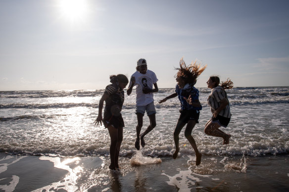 Boarding students shake off the stress of the school day at Casuarina Beach.