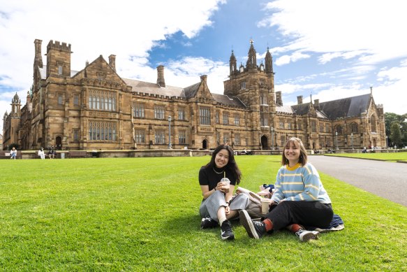 university students on campus