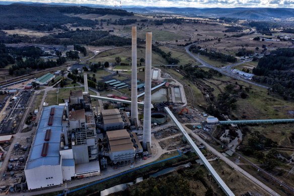 Before: The chimneys towered over  Wallerawang for decades.