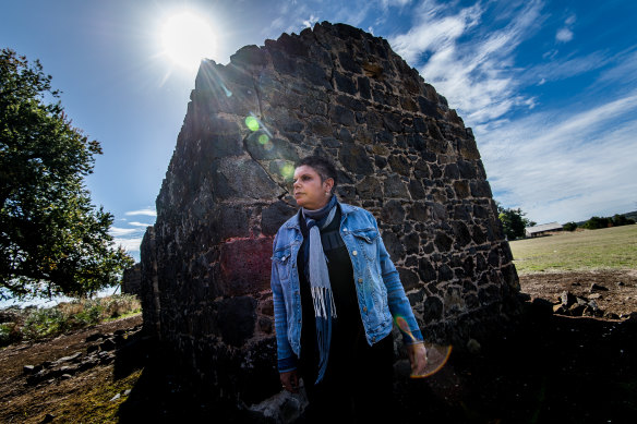 Deborah Cheetham at Lake Condah Aboriginal Mission.