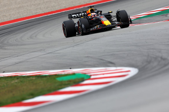 Max Verstappen en route to winning the Spanish Grand Prix for Red Bull at Circuit de Barcelona-Catalunya.