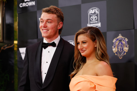 Patrick Cripps of the Blues and wife Monique Cripps.