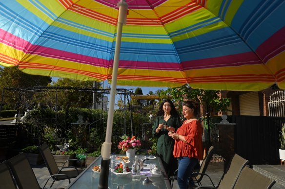 Western Sydney University architecture student Amanda Eessa and her mother Thaira Hanna at their family home.  Eessa has been shortlisted for her project. 