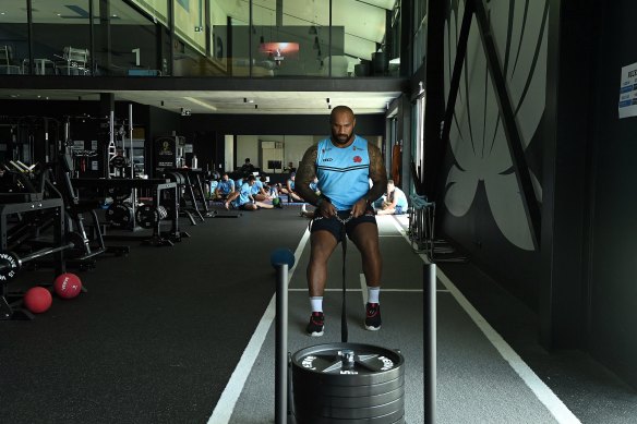 Waratahs player Nemani Nadolo at the new NSW Rugby Centre of Excellence.