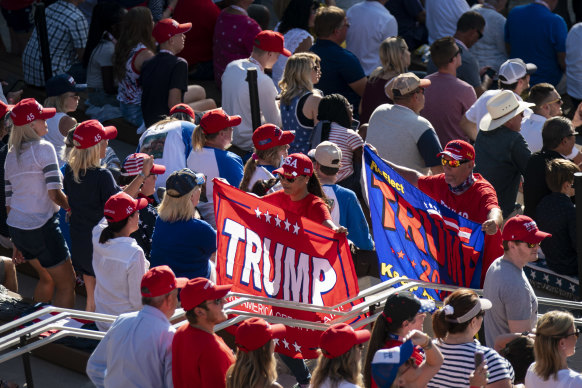 The early US Independence Day celebration featured a speech by President Donald Trump, a military flyover and the first fireworks in more than a decade for about 7500 ticketed guests.