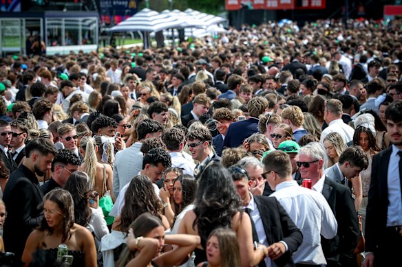 Punters enjoy their day at Flemington.