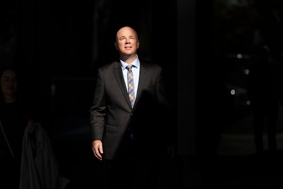 Simon Patterson outside court on Friday.
