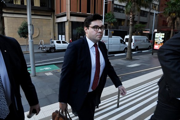 Bruce Lehrmann enters the Federal Court of Australia last week.