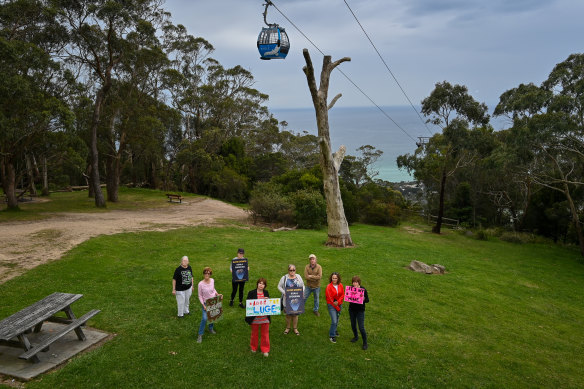 A group of residents opposing the Arthurs Seat luge and tower.