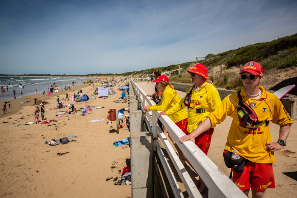 Surf lifesavers on patrol at Ocean Grove