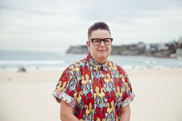 Mardi Gras chief executive Gil Beckwith at Bondi Beach after the cancellation of Fair Day.