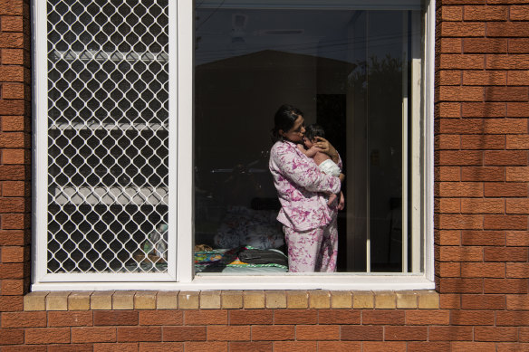 Campsie Resident Eliza Rayamajhi with her newborn baby. 