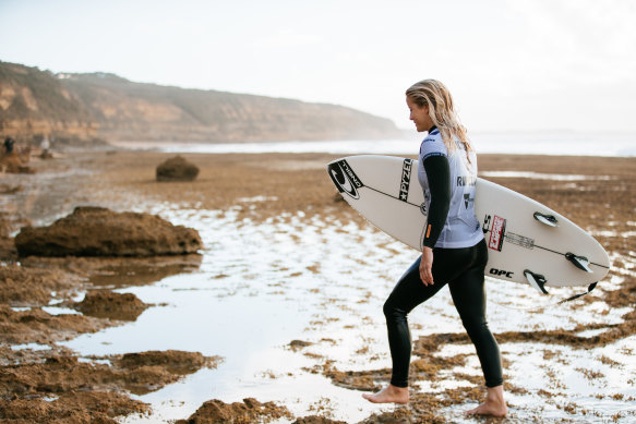 Sophie McCulluch exits the surf with her tour spot in jeopardy.