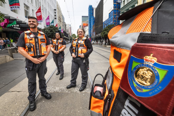 From left: Myles Pearce, Primrose Busary and Marianne Cardona are three members of Yarra Trams’ new Network Safety Team.