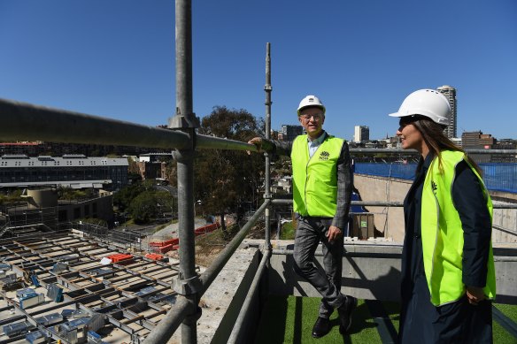 On time and on budget: Art Gallery of NSW director Dr Michael Brand with the gallery's deputy director  Maud Page. 