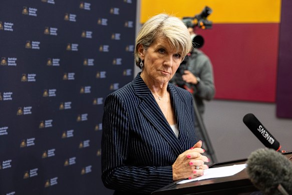 ANU chancellor Julie Bishop declared she was emotional at the day’s events. It was hard to see on her face.