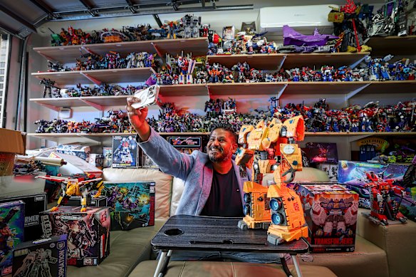 Goro Gupta in his Transformers room.