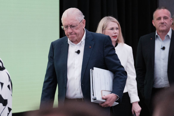 Endeavour chairman Peter Hearl at the AGM in Sydney.