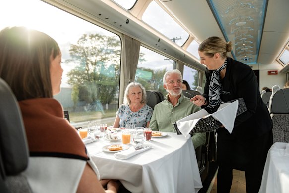Business class food in the scenic car.
