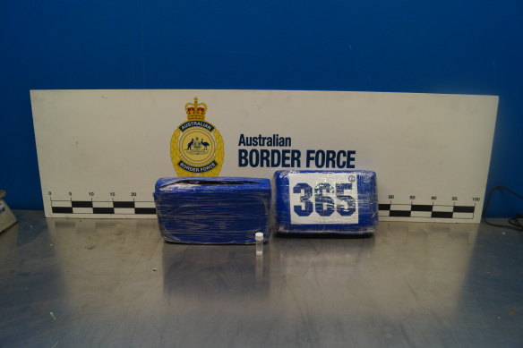 Twenty-eight denim bags containing 25-kilogram bricks of cocaine were seized.