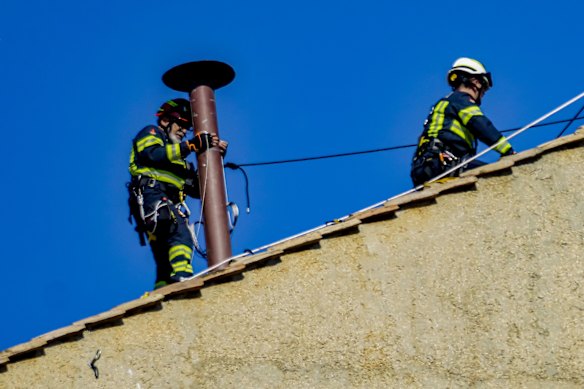 Smoke rising from the temporary chimney erected on the roof of the Sistine Chapel will signal to the world that the conclave has chosen a new pope.