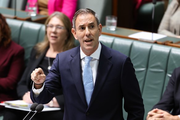 Treasurer Jim Chalmers during question time today.