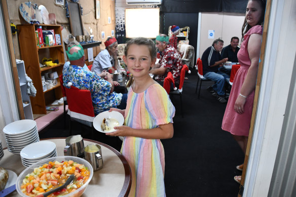 Ehtel Froon serving up dessert at Cafe Rochester. 