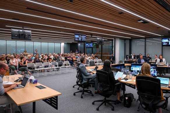 A Yarra Ranges council meeting in Lilydale in February.