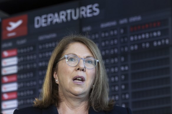 Transport Minister Catherine King took questions about the Qatar decision at Canberra Airport this morning. 