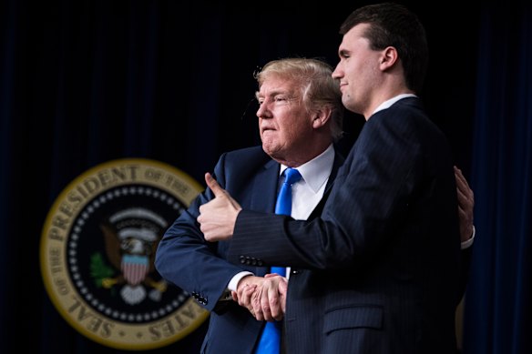 President Donald Trump with Charlie Kirk.
