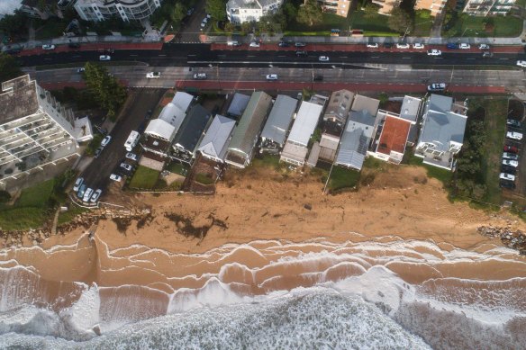 Coastal erosion at Collaroy-Narrabeen, as seen on Friday.