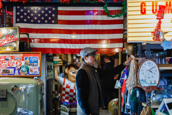 Antique shop owner Harry Kuo in Tainan. 