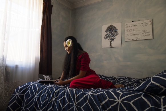 Year 12 Cabramatta High student Maria Samueluu at her Minto home.