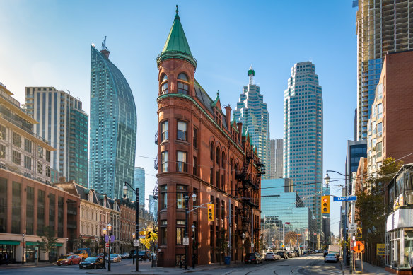 Downtown Toronto with the CN Tower in the background.