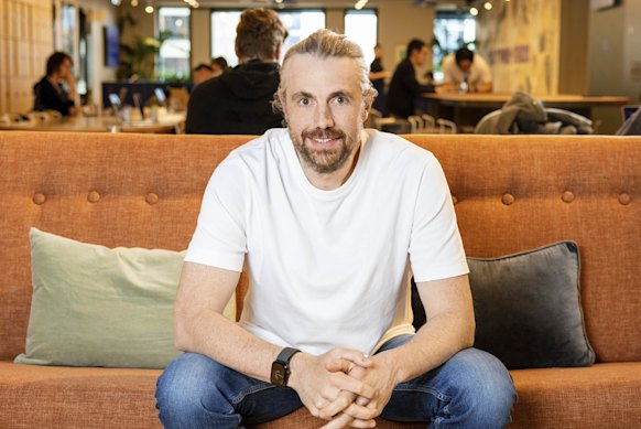 Atlassian CEO Mike Cannon-Brookes in the company’s new Melbourne office.