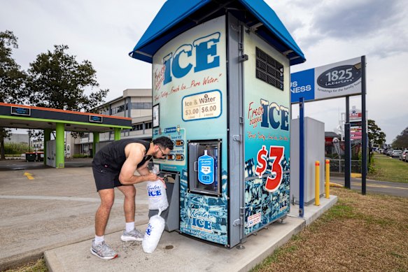 Worth its weight in gold... an ice-vending machine in Campbelltown.