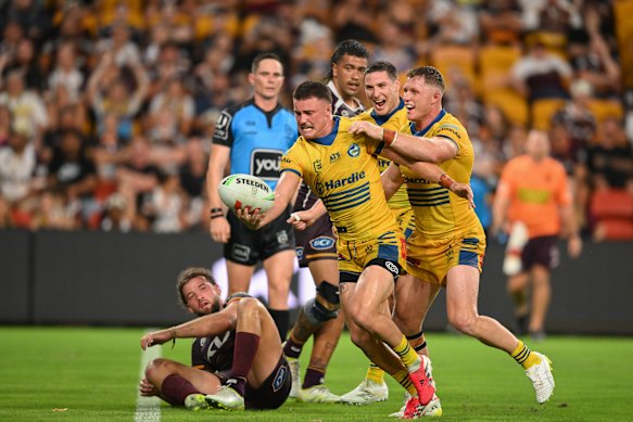 Jonah Pezet celebrates his match-winning try.