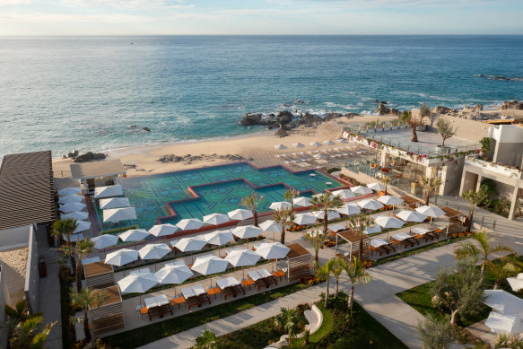 Poolside and seaside.