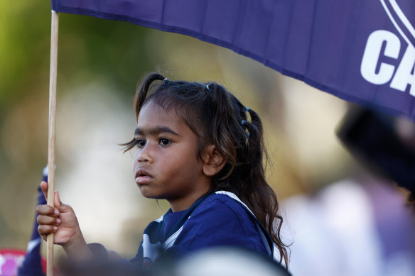 A young Cats fan in Darwin.