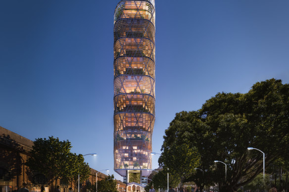 The new state-of-the-art hybrid timber Atlassian tower, which will be 40 storeys tall.