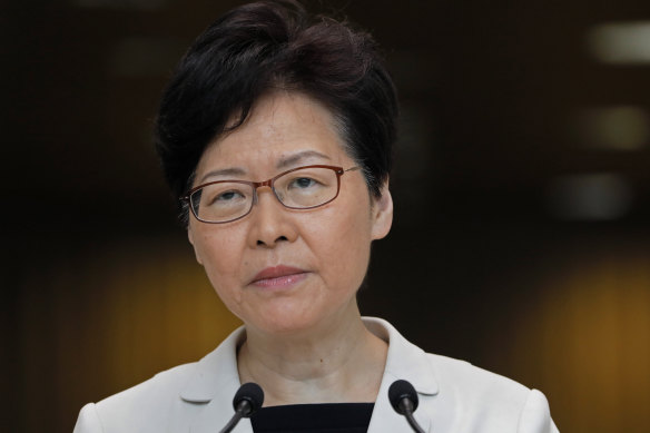 Hong Kong chief executive Carrie Lam says her government is "not accepting the demands" of violent protesters.