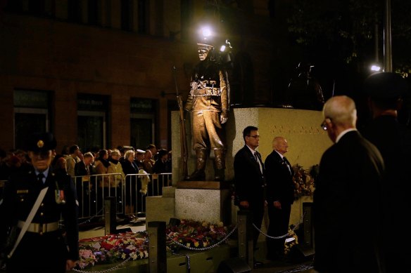 ANZAC day dawn service in Martin Place, Sydney. NSW. April 25, 2024. Photo: 