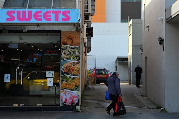 People walk along the near empty streets of Fairfield during lockdown.