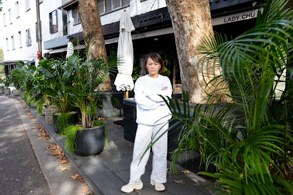 Restaurateur Nahji Chu outside her Potts Point eatery on Tuesday.