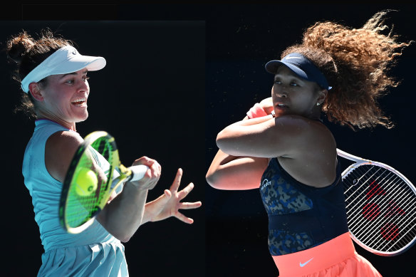 Saturday night’s finalists: Jennifer Brady and Naomi Osaka.