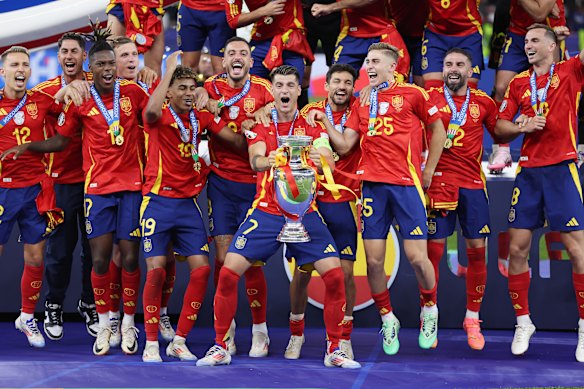 Spain celebrate winning Euros in 2024. 