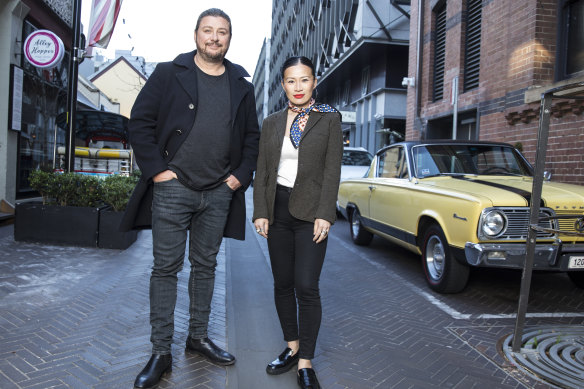Fast, food: Snackmasters co-hosts Scott Pickett and Poh Ling Yeow.