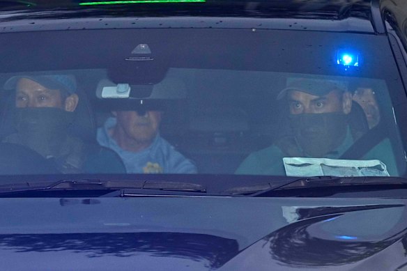 Kinahan (back right) leaving court in Dublin on Sunday.